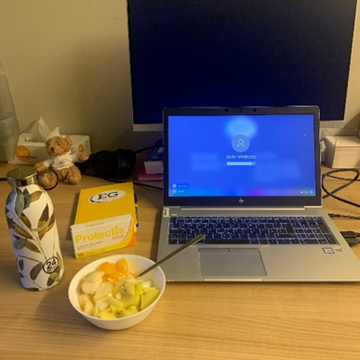 Start van de dag in de home-office!