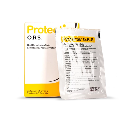 Protectis® O.R.S.* Protectis® O.R.S.* est une préparation à base de sel et de glucose adaptée aux diarrhées et aux vomissements.
