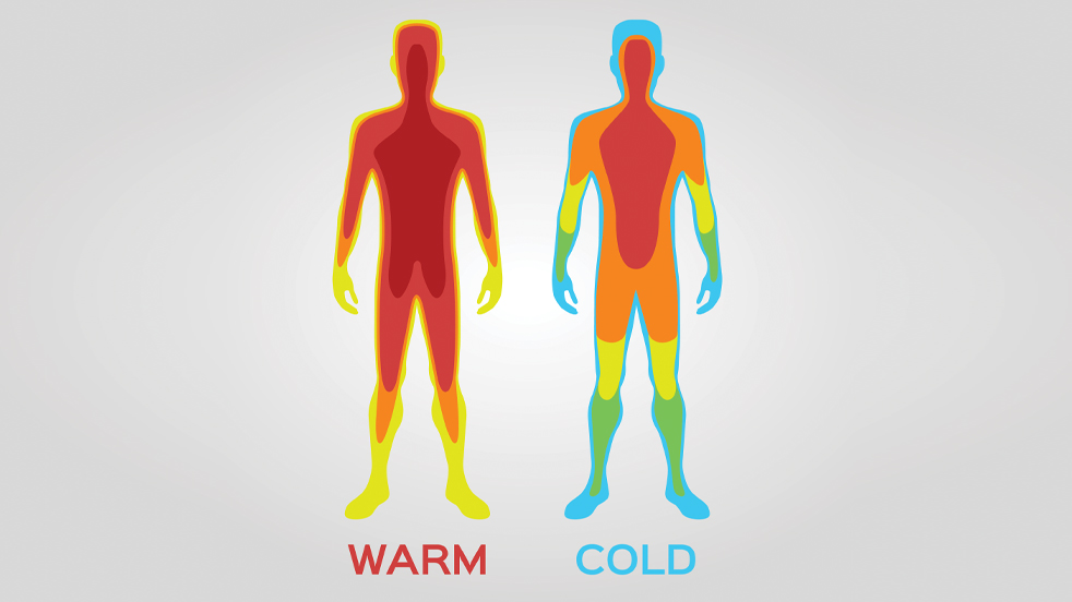 Onze huid regelt onze lichaamstemperatuur.